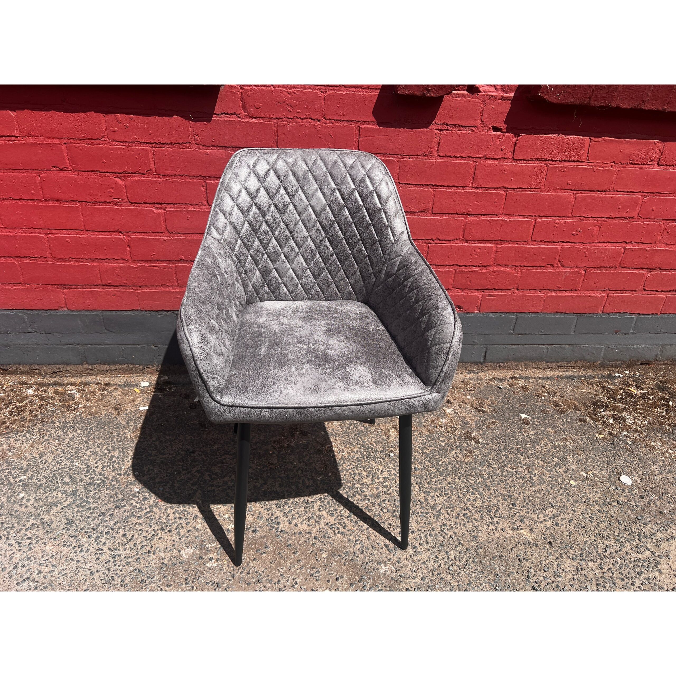 Dining Chair With Arms Sleek Black Metal Legs Multiple Colours - Image 2