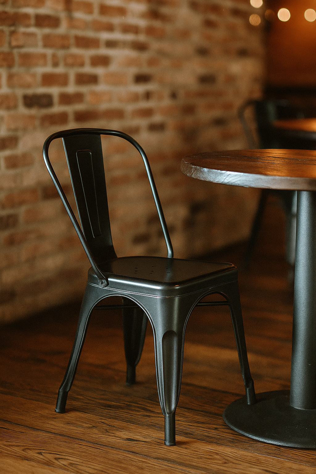 Bistro Dining Chair Steel Black Indoors