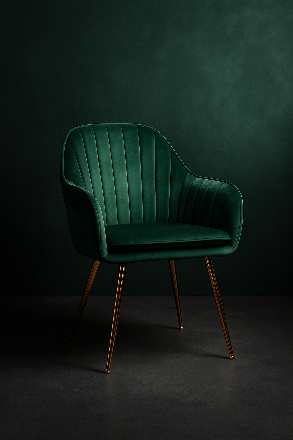 Velvet Green Upholstered Dining Chairs with Gold Legs (Set of 2) - Image 3