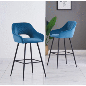 set-of-2-velvet-bar-stools-high-counter-breakfast-chairs