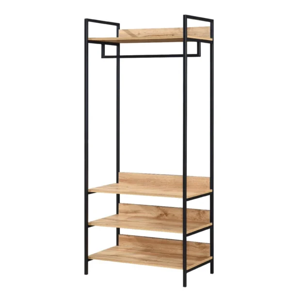 Alva Open Wardrobe with 4 Shelves (Oak)