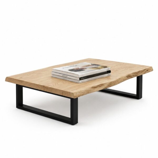 The Boston Coffee Table With Box Legs (Waney Edge) (Multiple Textures/Sizes)
