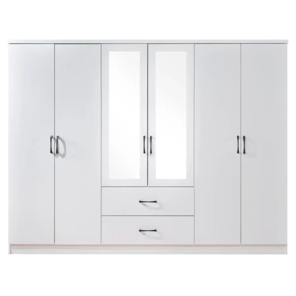 Paddington 6 Door 2 Drawer Mirrored Wardrobe